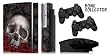 Protective skins for Playstation 3 System Console, PS3 Controller skin included - BONECOLLECTOR BLACK