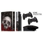 Protective skins for FAT Playstation 3 System Console, PS3 Controller skin included - BONECOLLECTOR BLACK