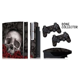 Protective skins for Playstation 3 System Console, PS3 Controller skin included BONECOLLECTOR BLACK Protective skins for Playstation 3 System Console, PS3 Controller skin included - BONECOLLECTOR BLACK