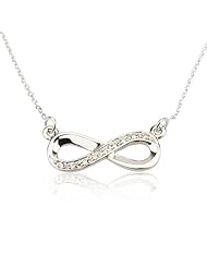 Infinity Pendant Silver Infinity Necklace With Swarovski Stones