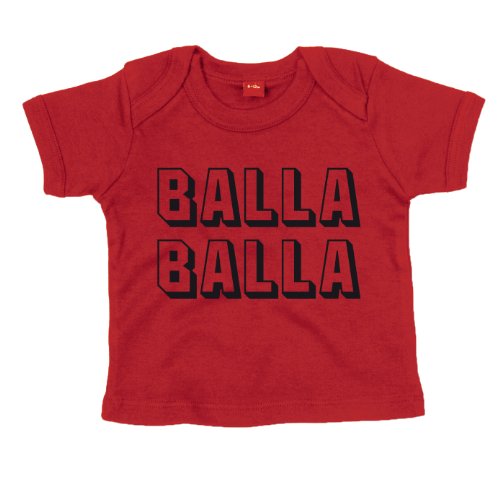::: BALLA BALLA ::: Baby T-Shirt, Rot/Schwarz, Größe 3-6 Monate