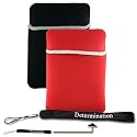 New Red / Black Amazon Kindle DX Reversible Carrying Sleeve + Determination Hand Strap