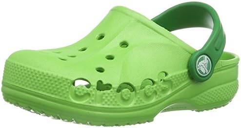 Crocs Kids Baya Shoes, Lime/Kelly Green, J1/3