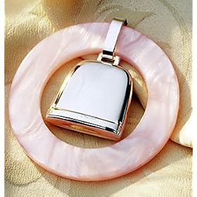 Pink Round Ring Baby Rattle Sterling Silver 2005P-E by 