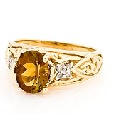 SAVE 71% 14K Madeira Tourmaline & Diamond Yellow Gold Ring by Designer Michael Valitutti from Exotic & Rare Gemstone Collection - FREE Shipping! & FREE Gemstone Information Card - OVERSTOCK Clearance Sale!