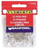 SanFord #72400 55PK Clear Push Pin