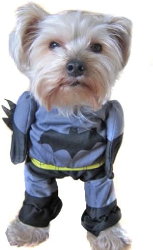 Small Pet Dog Puppy Pup Bat Man Hero Costume Dress up Fancy Dress Apparel (XS)