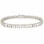 Sterling Silver 11ct CZ Emerald Cut Tennis Bracelet