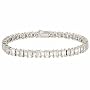Sterling Silver 11 CTW Total Carat Weight Emerald Cut simulated Diamond cz Tennis Bracelet
