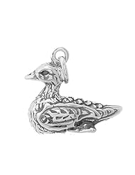 Sterling Silver Three Dimensional Mallard Duck Wild Duck Charm