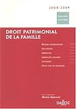 Revue Dalloz  / Droit patrimonial de la famille 2008-2009