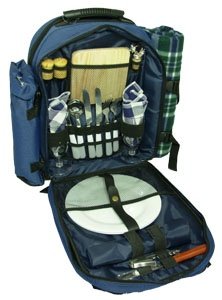 Picnic Gift 1035 Conquest Blue Deluxe Two Person Picnic Pack w  Blanket