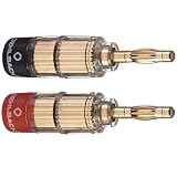 OEHLBACH SOLUTION BANANA, High Quality screw assembly banana plug. Set of 4. Gold plate. 1,5mm² - 6,0mm². No soldering required. STAR RATING : 4.