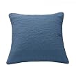 Harbor House Coral Quilted 18-by-18-Inch Square Decorative Pillow, Blue Stone
