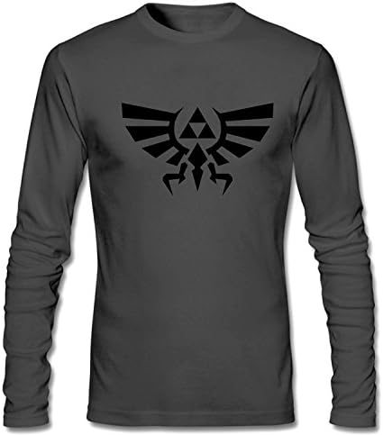 Tcoo Men's Eagle Triforce The Legend Of Zelda Skyward Sword Triforce Cotton Long Sleeve T-shirt Dark Grey L