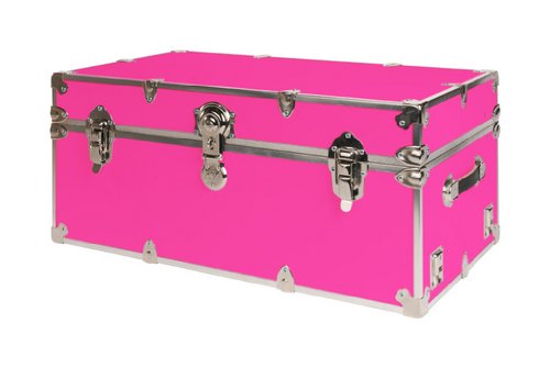 SecureOnCampus College Dorm Trunk / Footlocker Large - Neon Pink