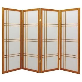 Fireplace Sized - Double Cross Japanese Low Shoji Folding Screen Room Divider