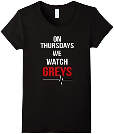 Women's On Thursdays We Watch Greys T-Shirt - FULL COLORS Medium Black