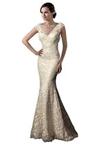 Hot Sale GEORGE BRIDE Elegant V Neck Capped Sleeves All-Over Lace Applique Wedding Gown Size 10 White