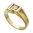 14K Yellow Gold Men's Solitaire Diamond Ring