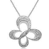 True Harmony by Carol Alt Sterling Silver Diamond Butterfly Pendant Necklace (1/4 cttw, I-J Color, I3 Clarity), 18