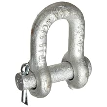 CM M548G Round Pin Midland Super Strong Chain Shackle, Carbon Steel, 3/8" Size, 1-1/2 ton Working Load Limit