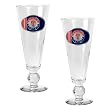 Texas Rangers MLB 2pc Pilsner Glass Set with Baseball on stem - Oval Logo by Great American Products