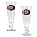 Texas Rangers MLB 2pc Pilsner Glass Set with Baseball on stem - Oval Logo by Great American Products