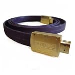 Aurum Cables High Speed HDMI Cable, 1080p (Full HD) Supports 3D - Audio Return Channel - 4Kx2K - 1440p - 1080p - Blu-Ray - PS3 - XBox 360 HDMI to HDMI (6ft Gold Plated Silver Tips with Stylish Purple Flat Cable)