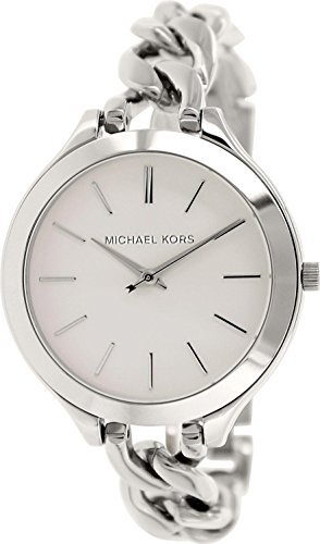Michael kors slim runway white dial stainless steel lad…