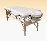 HealthLine® Lite Portable 2 Fold Massage Table Bed Cream
