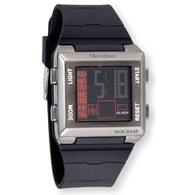 Meridian Kahuku Series Digital EL Chronograph Watch w/ Alarm, # 3348BKR