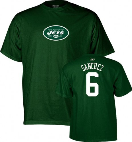 Reebok New York Jets Mark Sanchez Name & Number T-Shirt Medium
