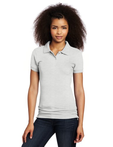 Lee Uniforms Juniors Stretch Pique Polo, Heather Grey, Medium