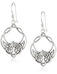 Sterling Silver Celtic Knot Round Drop French Wire Earrings