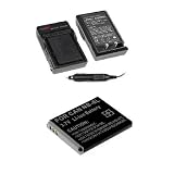 Lithium-Ion Battery + Battery Charger with Car Adapter for Canon Digital ELPH PowerShot SD1200 IS