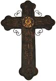 Ornate Metal Christian Cross Wall Hanging Orthodox