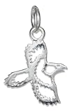 Sterling Silver Small Silhouette Flying Hawk Charm.