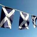Scotland Flag Bunting, fabric 9m/30 flags