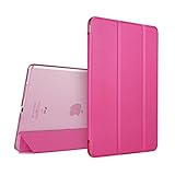 iPad Pro 9.7 ケース クリア ESR iPad Pro 9.7 カバー レザー PU スタンド機能 スリム傷つけ防止 オートスリープ ハード 三つ折タイプ iPad Pro 9.7 インチ スマートカバー (バラレッド)