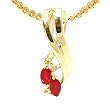 14K Yellow Gold Ruby and Diamond Pendant