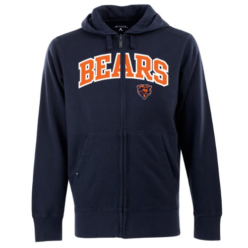 NFL Men's Chicago Bears Split Applique Full Zip Hood (Navy, XXX-Large) On Sale