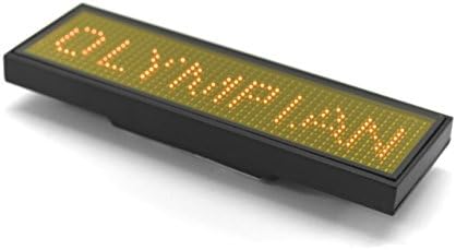 Olympian LED USB Programmable LED Scrolling Message Name Tag ID Badge with Magnet and Pin (12x48) - Amber