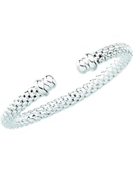 Sterling Silver 7.25 mm Raspberry Cuff Bracelet: 7.5 Inch