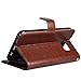 Note 5 Case, Arae Galaxy Note 5 wallet case, PU leather kickstand case[Wrist Strap] with ID&Credit Card Pockets For Galaxy Note 5(Brown)