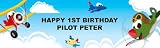 Airplanes Personalized Birthday Banner Standard 18