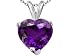 2.00 cts Genuine Amethyst Heart Pendant - 14kt White or Yellow Gold