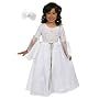 Fancy Girls Princess Bride Wedding Dress Up Costume w/ Free Bow-Girls Ages 3-5-Machine Washable