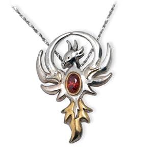 Phoenix Gem Sterling Silver Crystal Pendant Necklace Phoenix Gem Sterling Silver Crystal Pendant Necklace