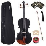Barcelona BC-20 Student Series 1/4-Size Violin with Case, Rosin, Bow, Bridge, Strings, and Shoulder Rest - Black